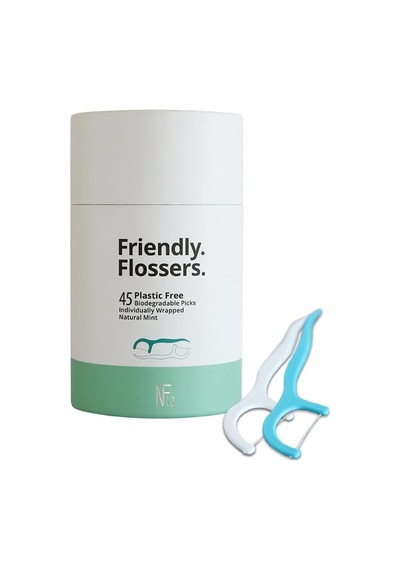 The Natural Family Co. Friendly Flossers, Kişiye Özel Sarılmış Palet Kürdanı, Dişler Arasında Kolayca Geçer, P