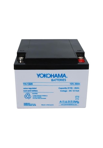 Yokohama Yh-122.6 12 Volt 26 Amper Akü 165x176x125 Mm