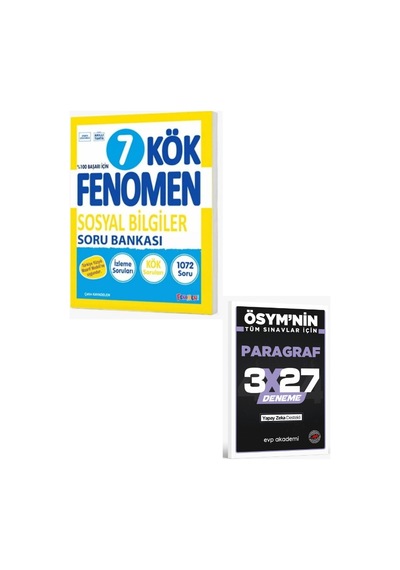 Fenomen 2027 7. Sınıf Sosyal Bilgiler Kök Soru Bankası+evp Akademi Paragraf