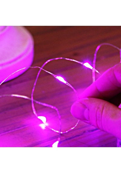 2 METRE PEMBE PİLLİ LED IŞIK PEMBE LED IŞIK PEMBE YILBAŞI AĞACI IŞIĞI PEMBE NOEL IŞIĞI PİNK CHRİSTMAS LED LİGHT PARLAK PERİ LED IŞIK Pembe