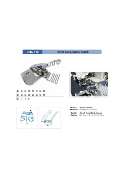 Kavisli Kemer Aparatı 65x36 Xh / Uma-118