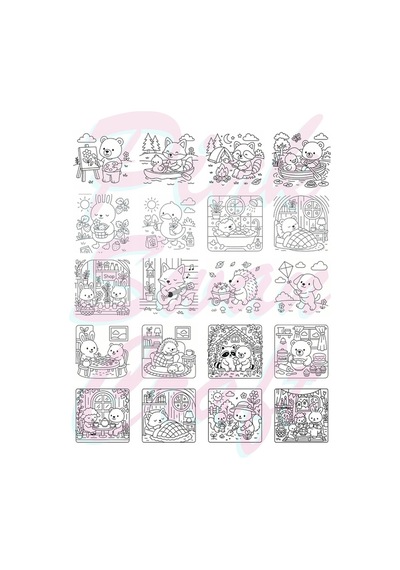Cozy Woodland Friends Bold And Easy 20x20 Cm Büyük Boyama Kitabı, Çocuklar Ve Yetişkinlere