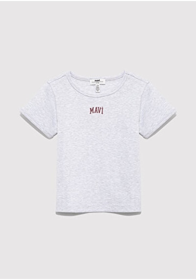 Mavi Açık Gri Kız Çocuk T-shirt M7610350-88467 Açık Gri