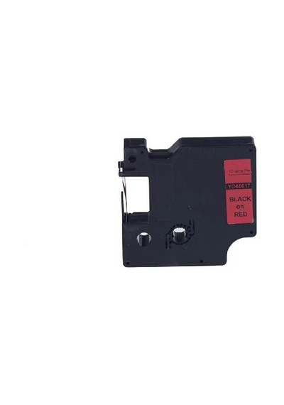Dymo 45017 Kırmızı Üzerine Siyah 12mm X 7m Muadil Etiket