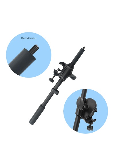 Microcase 35 Cm Ayarlanabilir 1/4 Vida Uçlu Tripod Uzatma Kolu Mikrofon Standı İçin Bağlantı Kelepçeli Boom Kolu - Al5901 35cm