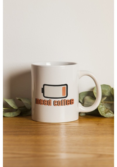 Porselen - Iqra - Need Coffe Kupa Bardak Makinede Yıkanabilir . Beyaz