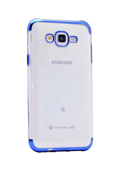 Galaxy J7 Kılıf İnce Köşeleri Renkli Şeffaf Silikon