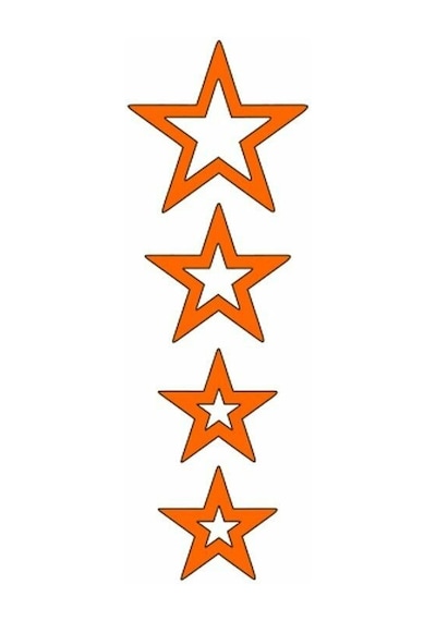 Cg F.turuncu Yıldızlı Çamurluk Üst Sticker Standart