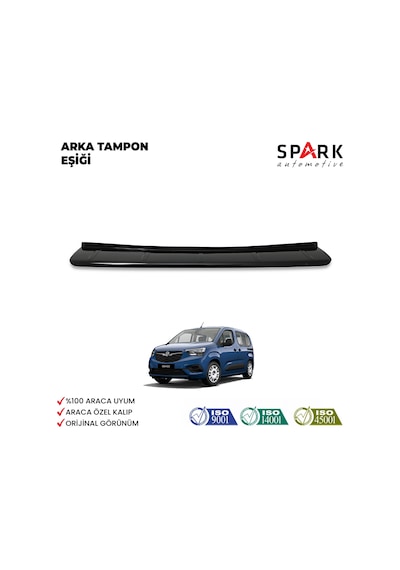 Opel Combo E 2018 Yılı Ve Sonrası Arka Tampon Eşiği Parlak Siyah