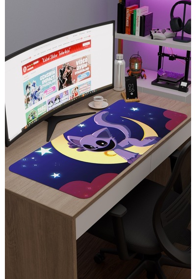 Poppy Playtime Kaymaz Dikişli Kauçuk Oyuncu Mousepad V2 - 90x40 Xxl Gaming Mouse Pad Fare Altlığı