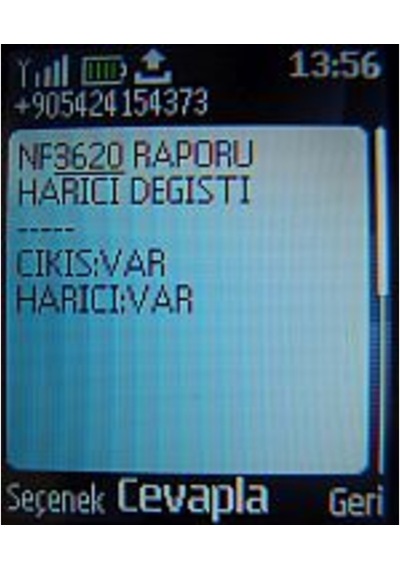 Nefer Alarm Haber Sms Çağrı Alma Gsm Sim Kart 12Vdc Rapor Bilgi