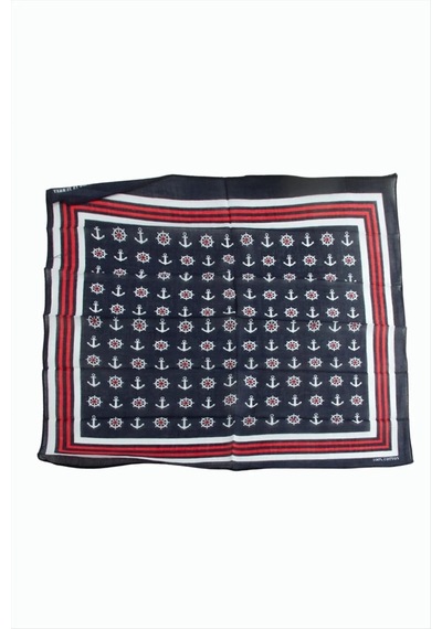 Çapa Dümen Desenli Bandana 50 50 - Renk: Lacivert