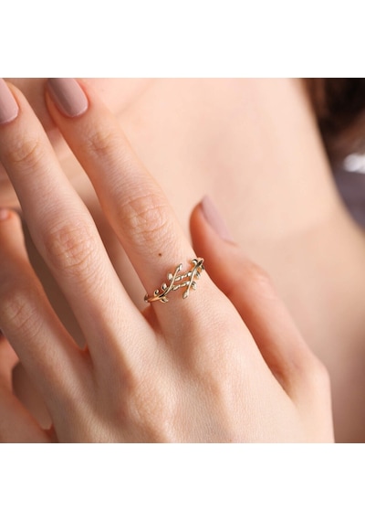 14K Altın Zeytin Dalı Yüzük 525972651