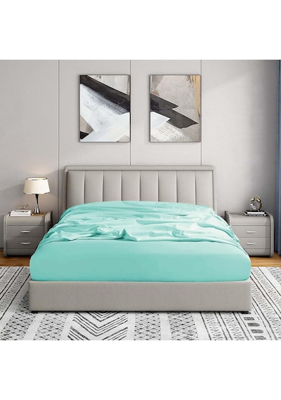 Soley Jersey %100 Pamuk Çift Kişilik 160 X 200 Lastikli Çarşaf Su Yeşili