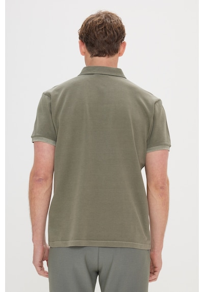 AC&Co / Altınyıldız Classics Erkek Hakı Slim Fit Dar Kesim %100 Pamuk Polo Yaka Tişört Haki
