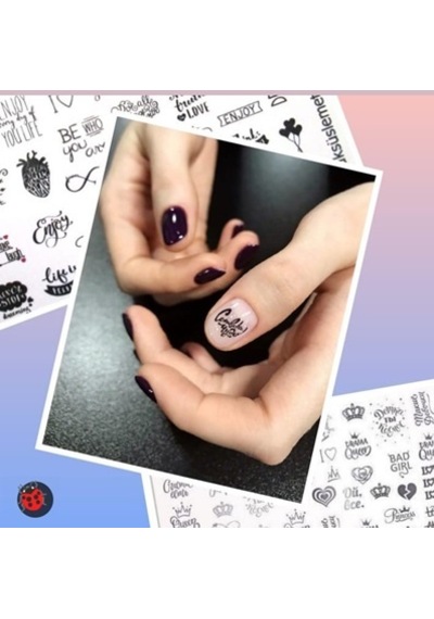 Aşk Yazı Tırnak Sticker Tırnak Dövme Nail Art 1059