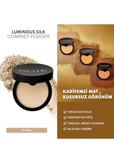 Luminous Silk Compact Powder 01 Mat Bitişli Toz Yüz Pudrası 0