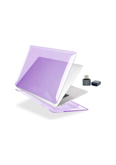 Lila Macbook Air 13 İnç M1 Kılıf Kristal Parlak İz Yapmaz A2337 A2179 A1932 Uyumlu Sert Kapak