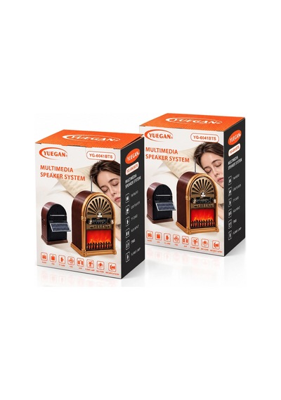 Solar - İbreli Şömineli Radyo - Retro Am - Fm - Sw Usb - Type-c Sarjlı Bt - Tf - Usb Speaker Yg-6041bts Bx40
