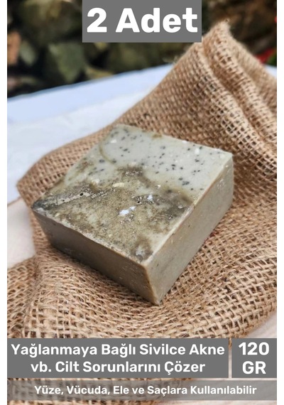 Sabun %100 Doğal Güzel Kokulu El Yüz Saç Cilt Vücut Orijinal Bitkisel Kil Sabunu 120g - 2 Adet Karışık