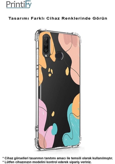 Samsung Galaxy M35 İle Uyumlu Karışık Renkler Baskılı Şeffaf Köşe Korumalı Antişok Kılıf