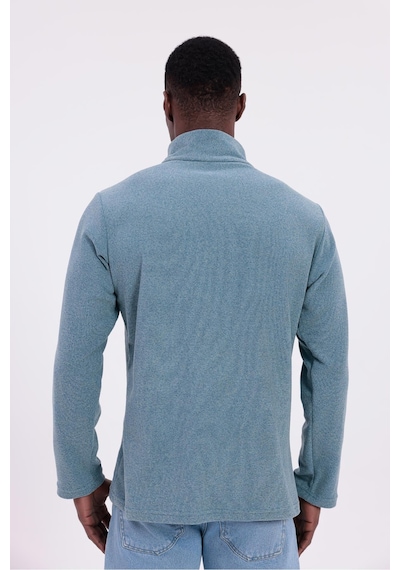 Freemen Erkek Fit Dik Yaka Yarım Fermuarlı Sweatshirt Polar Mavi