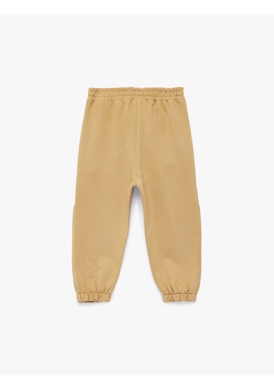 Koton Pamuklu Beli Bağcıklı Bacis Jogger Eşofman Altı Bej 6wmb40121tk Ekru