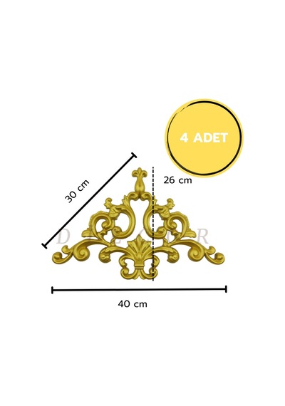 Diecor Dekoratif Polimer Mobilya, Duvar Ve Tavan Motifi Gold 16 X 16 Model:xa75
