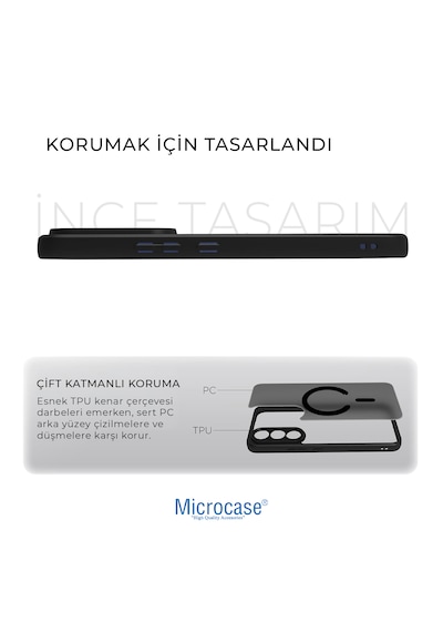 Microcase Vivo V70 Fe 5g İle Uyumlu Magsafe Uyumlu Mat Yüzey Kılıf Al4967 Siyah