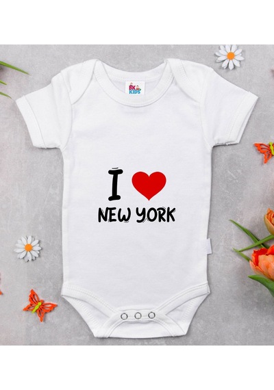 Bk Kids I Love New York Tasarımlı Bebek Body Zıbın - Model 1 6 - 9 Ay sarı