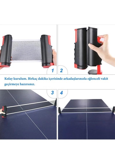 Teleskopik Taşınabilir Kaymaz Ping Pong Masa Tenisi Filesi Aparatı Bx40 Açık Mavi