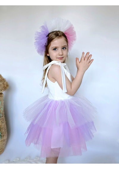 Linola Baby Kids Jolie Taçlı Kız Çocuk Parti Elbisesi Pembe