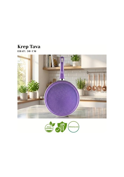 30 Cm Granit Krep Tavası - Violet Violet