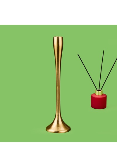 Golden Star Şamdan - Sarı - 31 Cm Çok Renkli