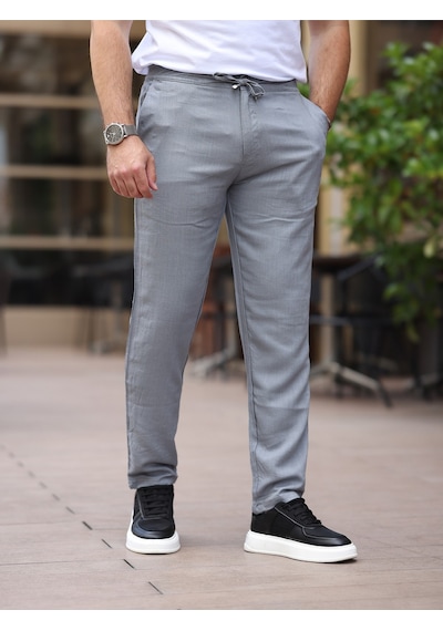 Keten Jogger Pantolon Gri