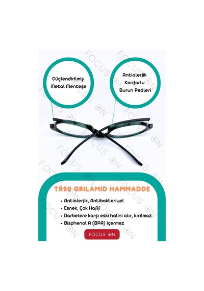 Focus On KS004-C4S-EKRAN Koyu Yeşil 4-10 Yaş Mavi Işık Filtreli Çocuk Ekran Gözlüğü