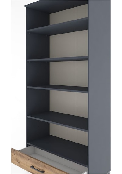 Hyperion Dolap 5 Raflı Tek Çekmeceli 88x44x195 Antrasit-çam Antrasit