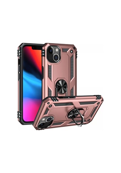 Newface Apple İphone 14 Plus Kılıf Sofya Yüzüklü Silikon Kapak - Rose