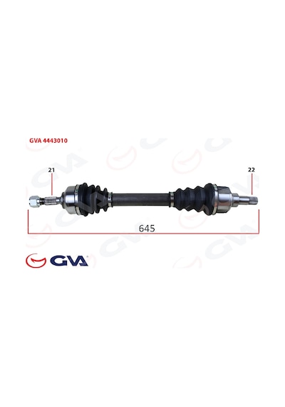Gva Komple Aks Sol Peugeot 206 1.4-1.6 Tu5 98-06 645mm Gva 4443010 3272.9e 3272.8e