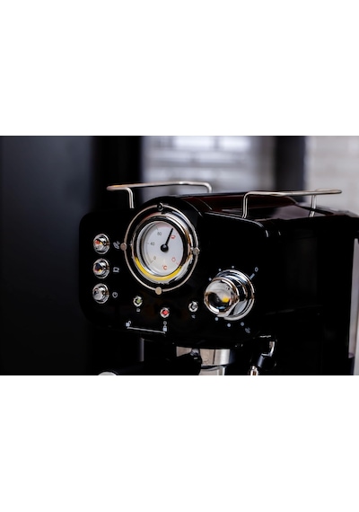 Zln2991 Retro Espresso Kahve Makinesi Espresso-cappiccino-latte 15 Bar Basınç Süt Köpürtücü 1.25l 1100w Siyah Çok Renkli