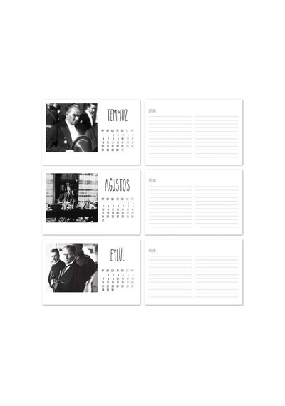 Ahşap Tabanlı Atatürk Fotoğraflı Masa Takvimi 2027 Masa Takvimi