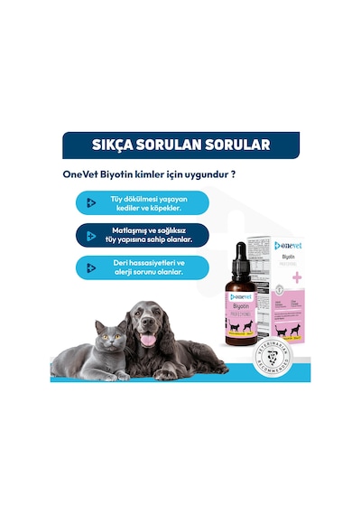 Onevet Kedi ve Köpekler İçin Tüy Dökülmesini Önleyici Biotin Damla 50 Ml