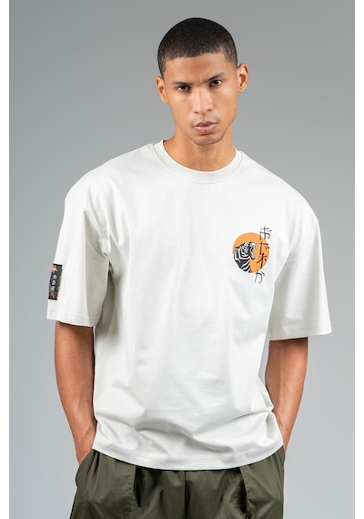 Maraton Sportswear Oversize Erkek Bisiklet Yaka Kısa Kol Basic Gümüş Gri T-shirt 23243-gümüş Gri