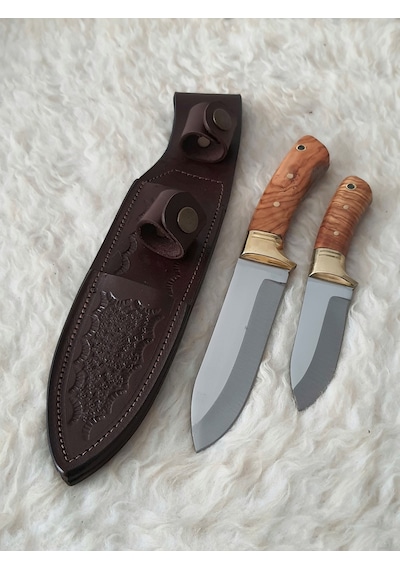 Bushcraft Takım Kamp ve Avcı Bıçağı Kahverengi - Gümüş