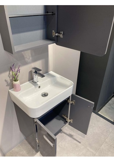 Orka Orbıt 55 Alt Modül + Lavabo Parlak Gri Diğer Orka Orbıt 55 Alt Modül + Lavabo Parlak Gri Diğer