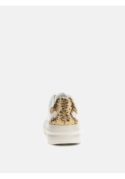 Guess Elbina Hakiki Deri Kadın Sneaker Ayakkabı Flfe10ele12 Altın