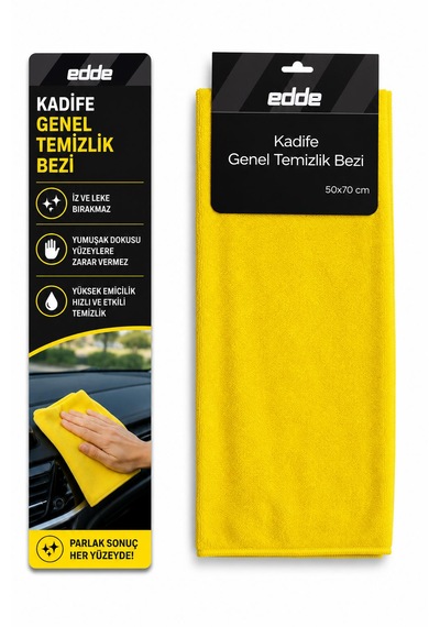 Edde Araba Araç Oto Kadife Genel Temizlik Bezi 50 70 Cm Oto Detailing