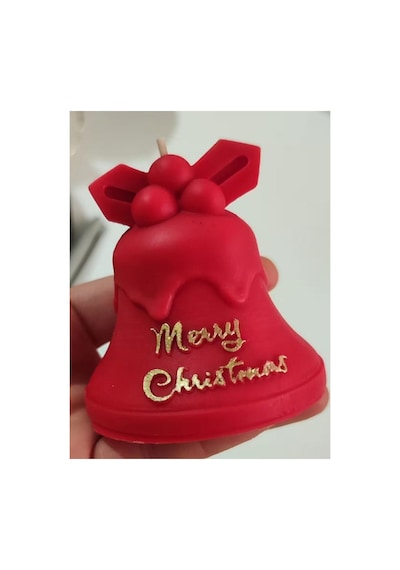Yeni Yıl Noel Mum Yılbaşı Çanı Merry Christmas Kırmızı
