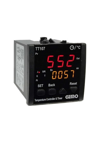 Gemo TT107-230VAC-R Dahili Zaman Röleli "Auto-tune PID" Sıcaklık Kontrol Cihazı