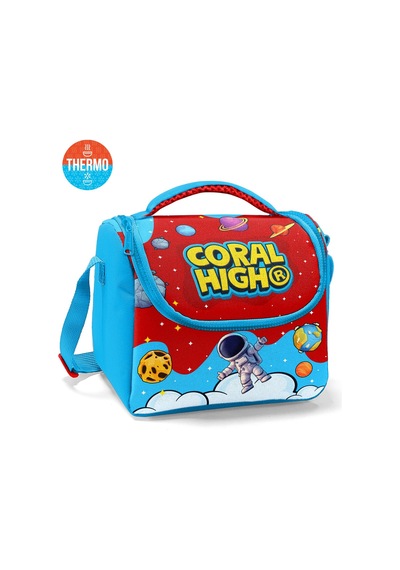 Coral High Kids Kırmızı Mavi Astronot Uzay Desenli Thermo Beslenme Çantası 37145 Kırmızı